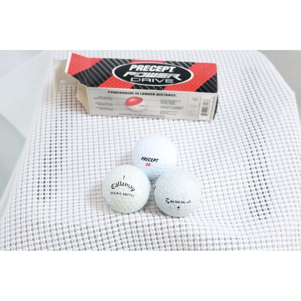Precept Callaway TaylorMade Used Golf Balls Mixed Lot of 3 w/ Precept Box